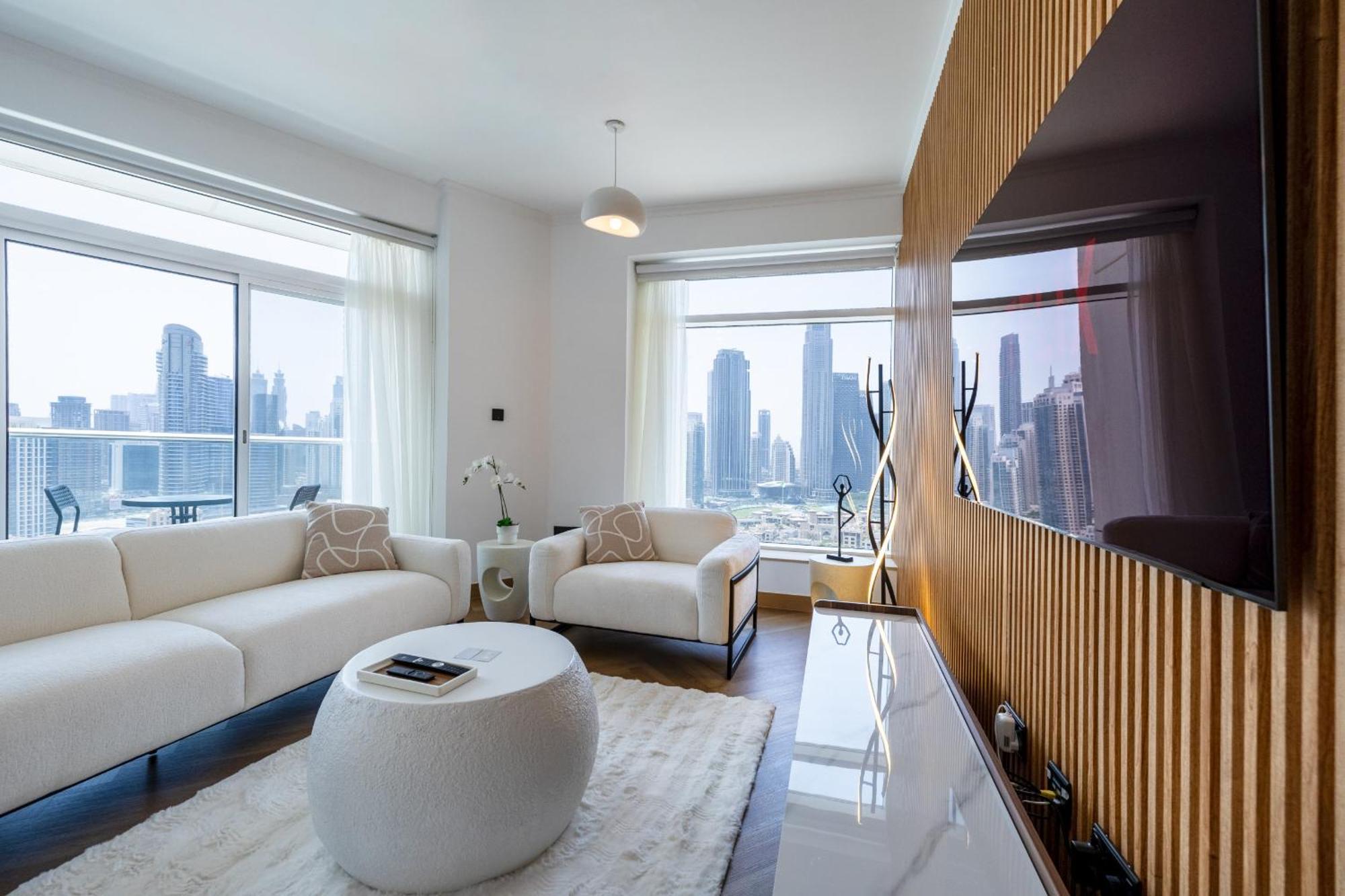Upgraded Apartment With Stunning Burj Khalifa View Dubái Exterior foto